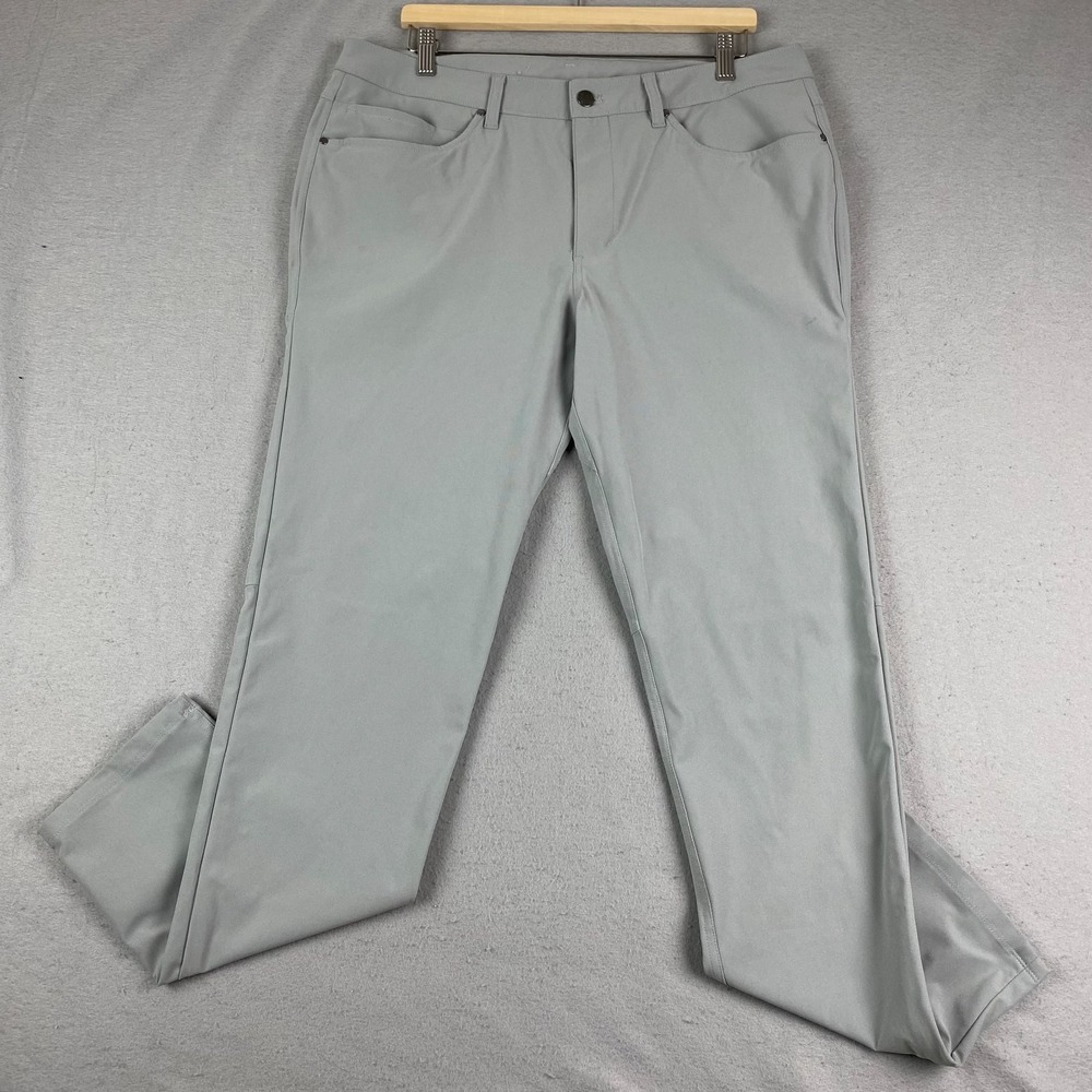 Lululemon Mens ABC Pants 36x32.5 Pant Slim Warpstreme Silver drop LM5ADAS